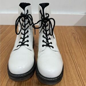White combat boots